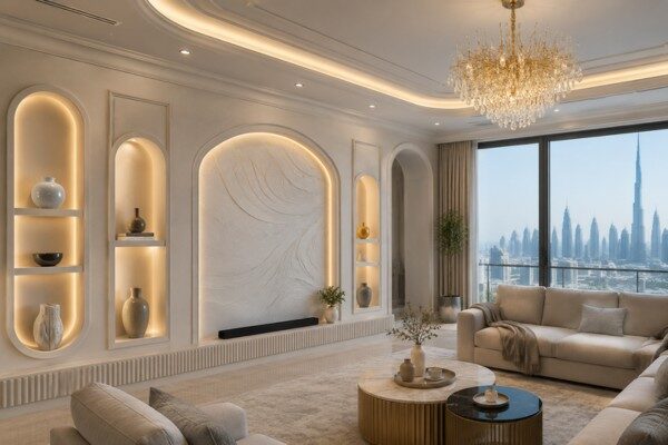 Add character to your interiors with custom gypsum features, niches, wall designs, mouldings, and decorative elements created according to your style preferences.
